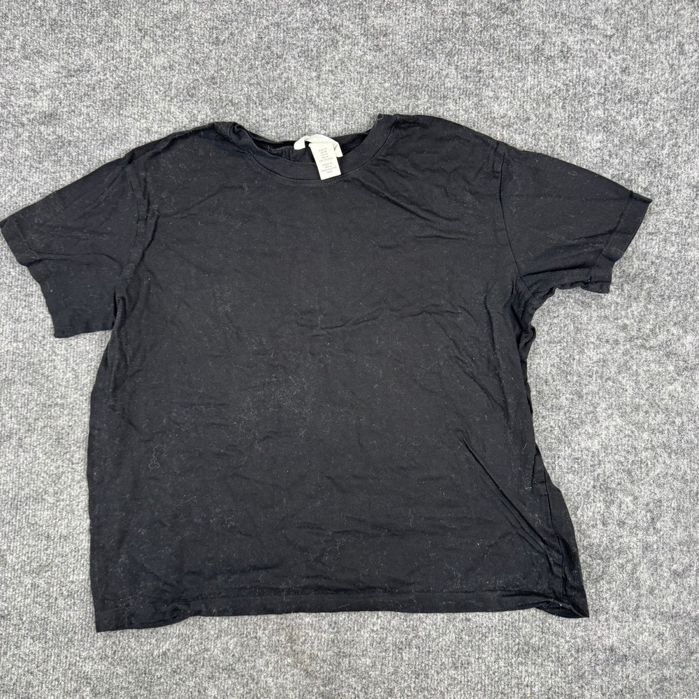 H&M T-Shirt Mens Size M Black Cotton Short Sleeve Crewneck Casual Basic Tee